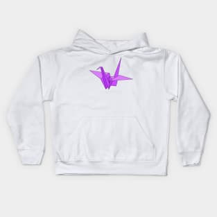 Purple origami crane Kids Hoodie